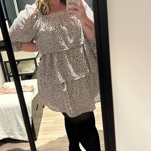 Who What Wear Black and White Patterned Dress